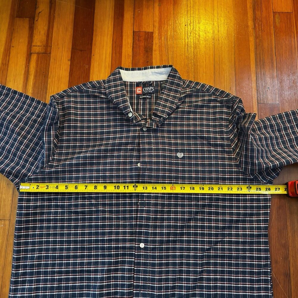 Chaps Seacoast Wash Long Sleeve Stripe Moonlight Woven Shirt Men’s XXL - Picture 5 of 6